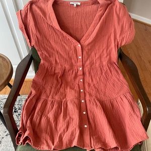 Madewell Cotton Cuff Sleeve Dress